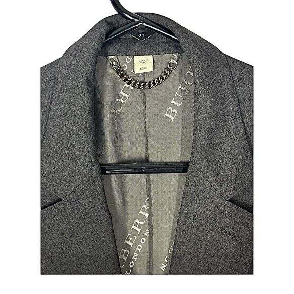 Burberry London Men’s Gray Wool Blazer 2-Button Size 42 US / 52 EU Classic Fit - Picture 4 of 13